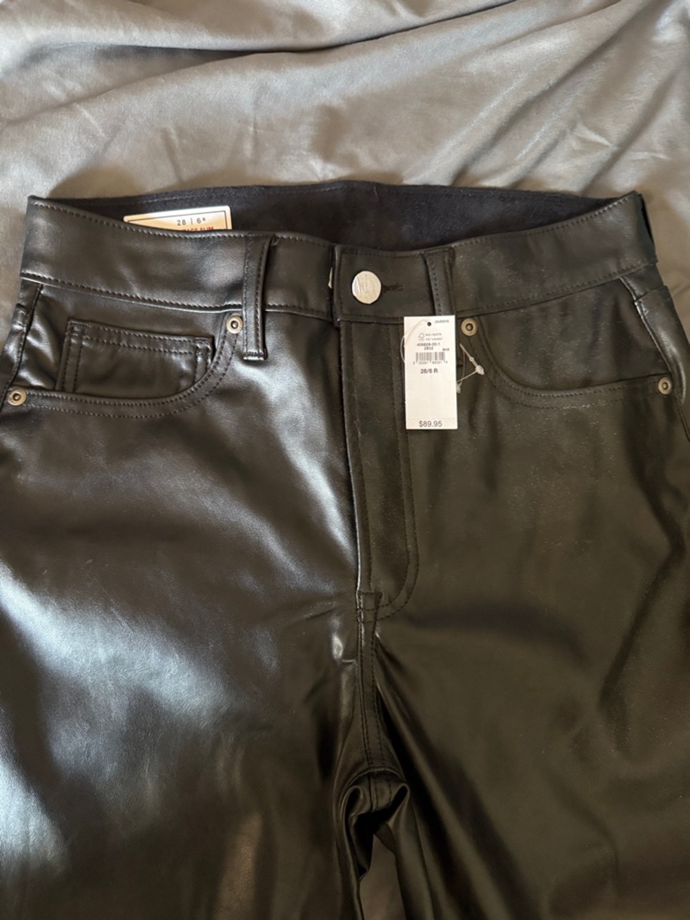 GAP Black Faux Leather Skinny Pants